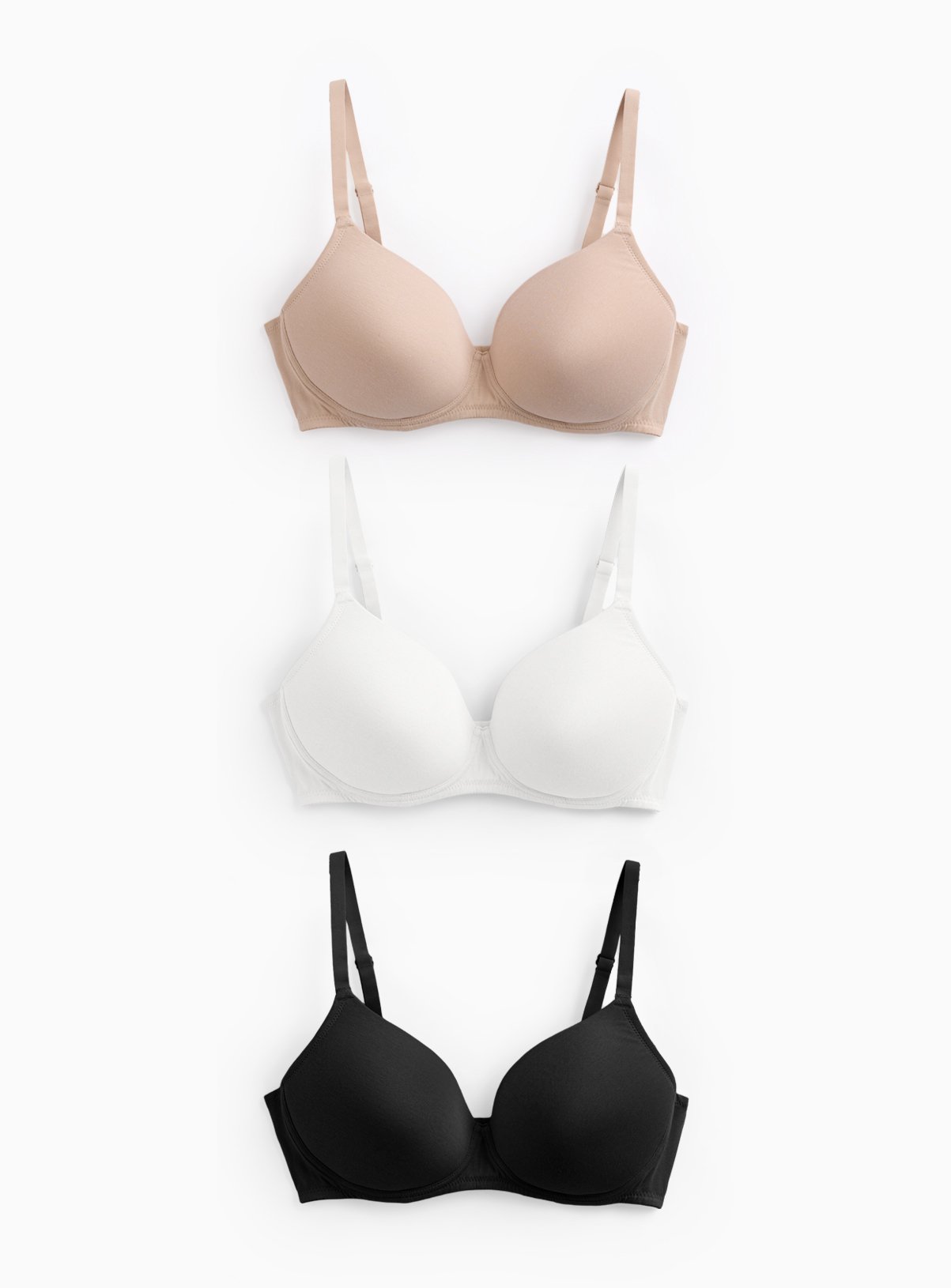 Mono & Nude Non Wired Full Cup Bra 3 Pack 38DD - Image 1 thumbnail